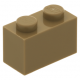 LEGO kocka 1x2, sötét sárgásbarna (3004)